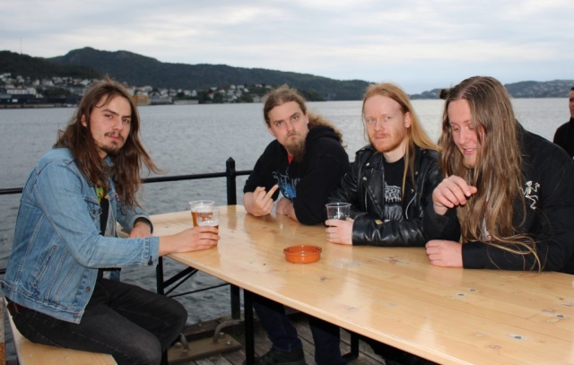 Andreas (Sepulcher), Hauk (Blodhemn), Beleth (Djevelkult) og Invisus (Blodhemn) representerer den nyere norske ekstremmetalscenen (Foto: Vigdis Meidell).